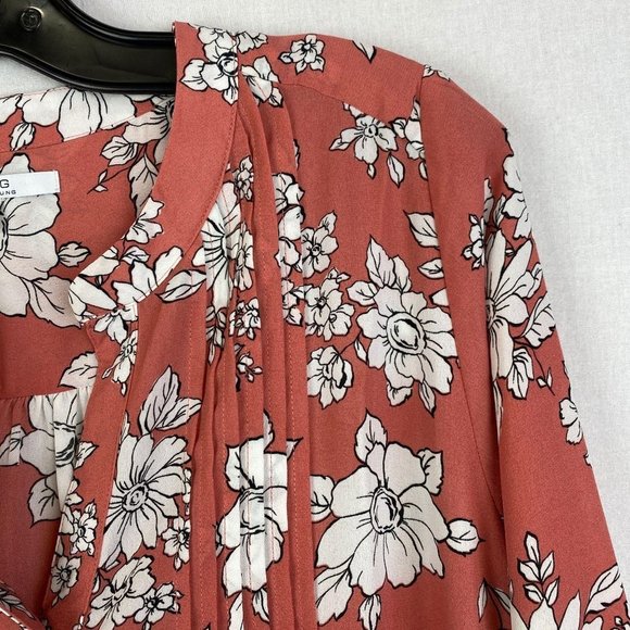 ALFRED SUNG Floral Print Sheer Collarless Shirt - Picture 6 of 8